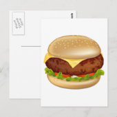 Carte Postale Illustration Burger (Devant / Derrière)