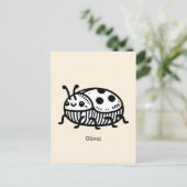 Carte Postale Illustration Charmante du coléoptère tiré à la mai (Debout devant)