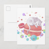 Carte Postale Illustration Chat & Sweets (Devant / Derrière)