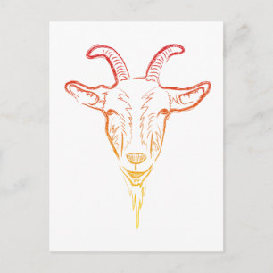 Carte Postale illustration chèvre