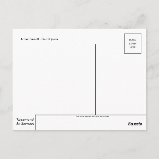 Carte postale Illustration classique (Dos)