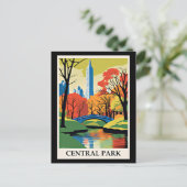Carte Postale Illustration colorée de Central Park (Debout devant)