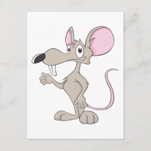 Carte Postale Illustration conviviale du rat