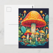 Carte Postale Illustration créative de forêt de champignons abst (Devant / Derrière)