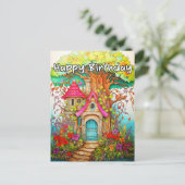 Carte Postale Illustration créative d'une maison dans un arbre a (Debout devant)