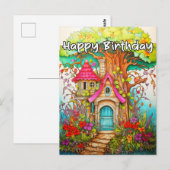 Carte Postale Illustration créative d'une maison dans un arbre a (Devant / Derrière)