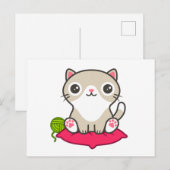 Carte Postale Illustration Cute Kitty (Devant / Derrière)
