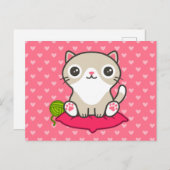 Carte Postale Illustration Cute Kitty (Devant / Derrière)