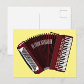 Carte Postale Illustration d'accordion (Devant / Derrière)