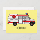 Carte Postale Illustration d'ambulance (Devant / Derrière)