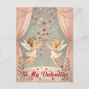 Carte Postale Illustration d'anges chérubins pour la Saint-Valen