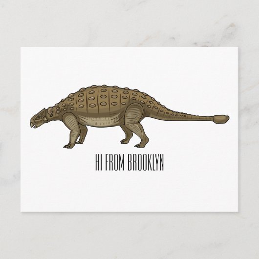 Carte Postale Illustration d'Ankylosaurus (Devant)