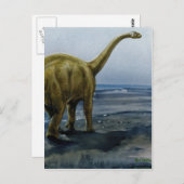 Carte Postale Illustration d'Apatosaurus (Brontosaurus) (Devant / Derrière)