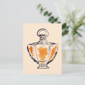 Carte Postale Illustration d'aquarelle de mode de bouteille de p (Debout devant)