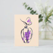 Carte Postale Illustration d'aquarelle de mode de la bouteille d (Debout devant)