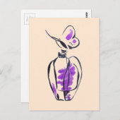 Carte Postale Illustration d'aquarelle de mode de la bouteille d (Devant / Derrière)