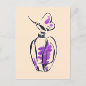 Carte Postale Illustration d'aquarelle de mode de la bouteille d (Devant)