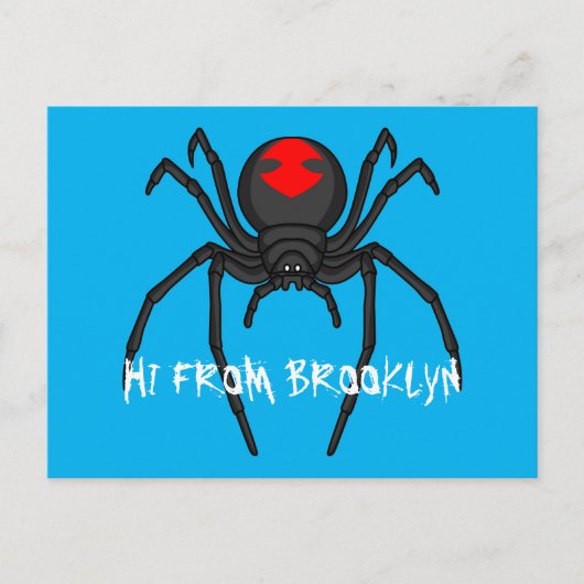 Carte Postale Illustration d'araignée noire effrayante (Devant)