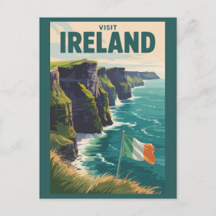 Carte Postale Illustration d'art de voyage des falaises de Moher