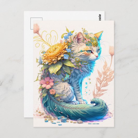 Carte Postale Illustration d'artiste majestic Kitty Cat (Devant / Derrière)