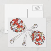 Carte Postale Illustration d'atomes et de neutrons divisés (Devant / Derrière)
