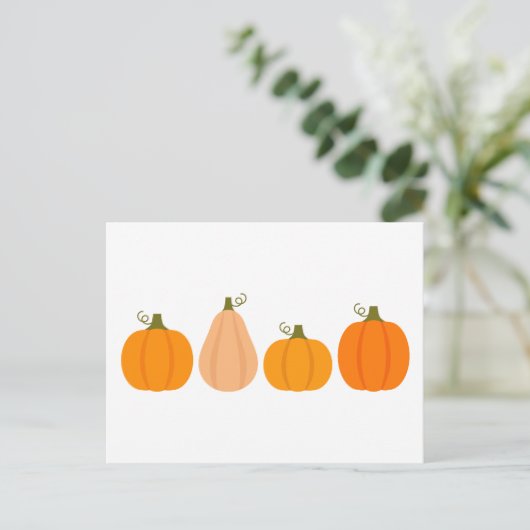 Carte Postale Illustration d'automne citrouille (Debout devant)