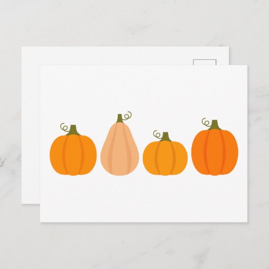 Carte Postale Illustration d'automne citrouille (Devant / Derrière)