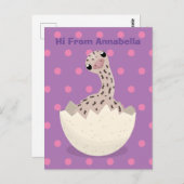 Carte Postale Illustration d'autruche pour bébé à couver mignon (Devant / Derrière)