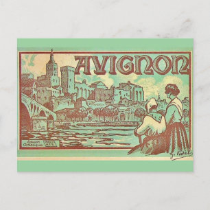 Carte postale illustration d'Avignon France
