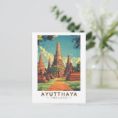 Carte Postale Illustration d'Ayutthaya Thaïlande Art de voyage V (Debout devant)
