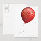 Carte Postale Illustration de ballon avec un cerveau superposé (Devant / Derrière)