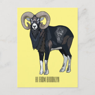 Carte Postale illustration de bande dessinée de mouflon