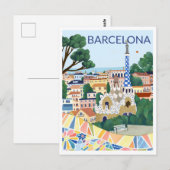 Carte Postale Illustration de Barcelone (Devant / Derrière)