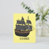 Carte Postale Illustration de bateau pirate (Debout devant)