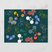 Carte Postale illustration de bicyclettes (Devant)