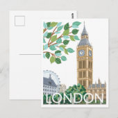 Carte Postale Illustration de Big Ben London (Devant / Derrière)