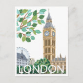 Carte Postale Illustration de Big Ben London (Devant)