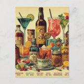 Carte Postale Illustration de boisson vintage (Devant)