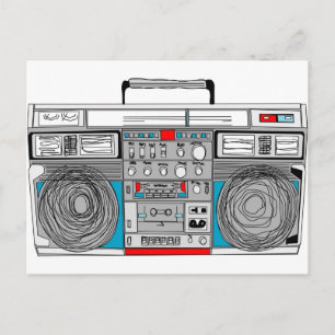 Carte Postale Illustration de boombox des années 80