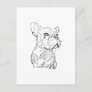 Carte Postale Illustration de Bouledogue Français, Personnalisée