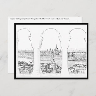 Carte Postale Illustration de Budapest et parlement hongrois