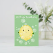 Carte Postale Illustration de bulles de caricatures de citron mo (Debout devant)