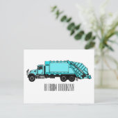 Carte Postale Illustration de camion à ordures (Debout devant)