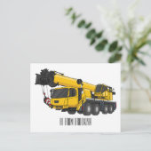 Carte Postale Illustration de camion de grue (Debout devant)