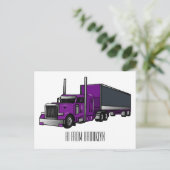 Carte Postale Illustration de camion semi-remorque (Debout devant)