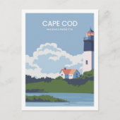 Carte Postale Illustration de Cape Cod Massachusetts Travel Plac (Devant)