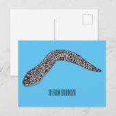 Carte Postale Illustration de caricature de murène tachetée (Devant / Derrière)