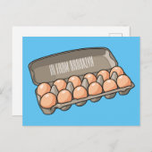 Carte Postale Illustration de carton d'oeufs (Devant / Derrière)