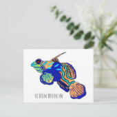 Carte Postale illustration de cartoon de poisson mandarier (Debout devant)