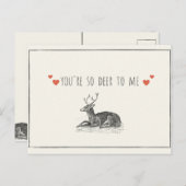 Carte Postale Illustration de cerf amour (Devant / Derrière)
